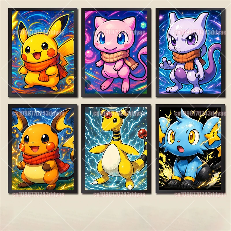 Anime Pokemon Retro Canvas Painting Cartoon Picture Poster Print High Quality Atmosphere Wall Art Home Room Decoration Poster