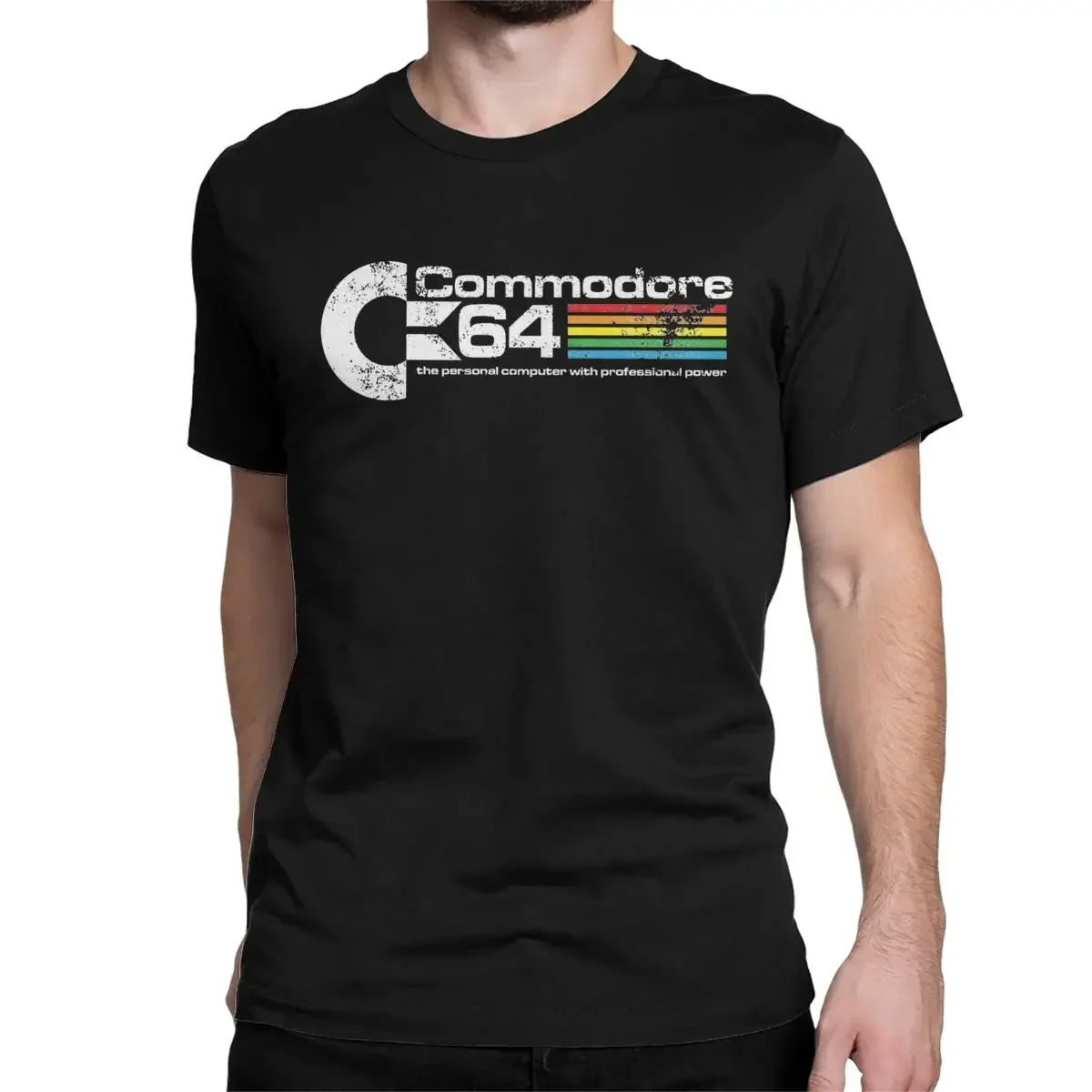 Commodore 64 T-Shirts Men Novelty 100% Cotton Tee Shirt O Neck Short Sleeve T Summer Tops streetwear vintage Informal Outfits