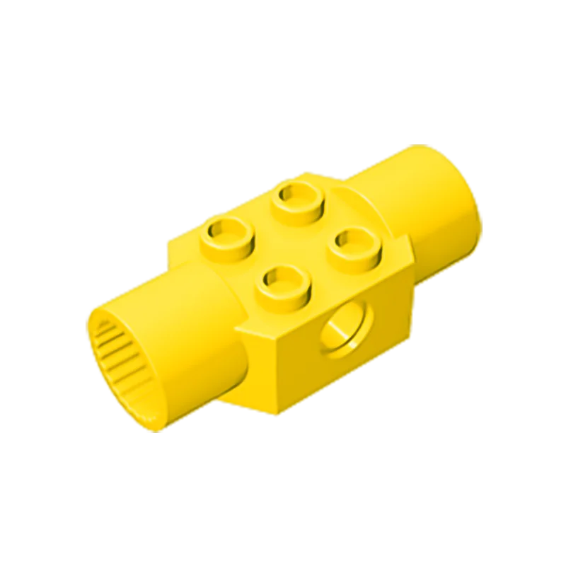 Gobricks-GDS-1090 técnico, ladrillo modificado 2x2 con orificios para clavijas y 2 tomas de juntas de rotación compatible con lego 48172