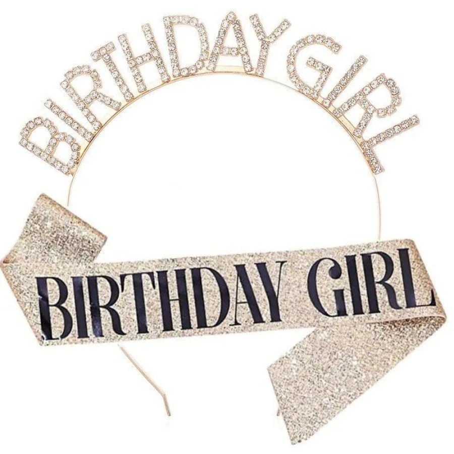 Birthday Girl Sash & Headband Set