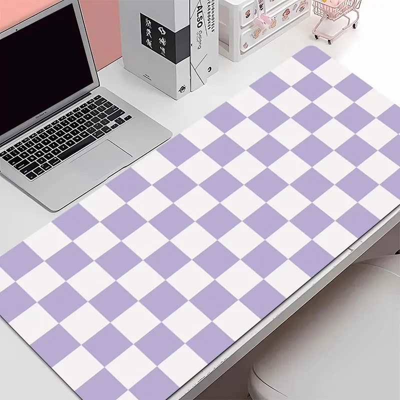 Checkerboard Pattern XXL Desk Mat Rubber Base Large Keyboard Mouse Pad Multi‑Colors Precise Stitched Edge for Office Gaming
