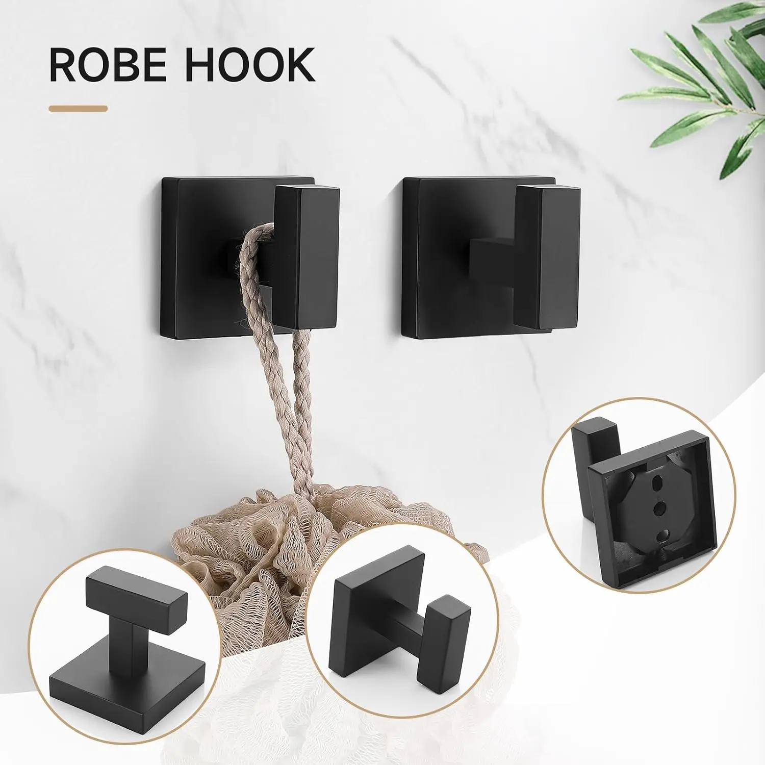 Matte Black Bathroom Hardware Accessories Set 10 Pieces, 23.6