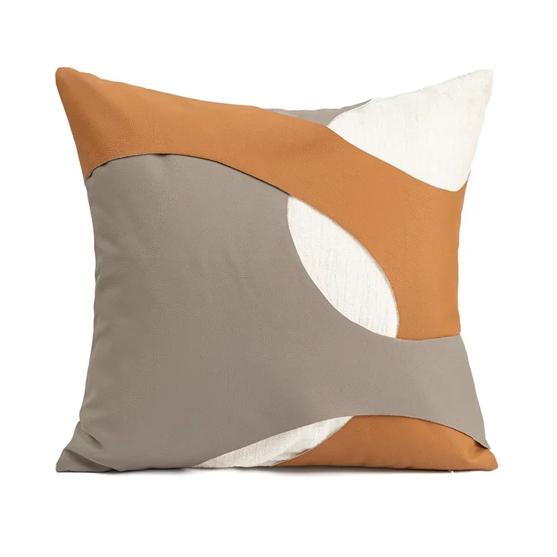 30X50/45X45CM Brown Patchwork Throw Pillow Cover Modern Simple Stamping Waist Cushion Cover Decor Home Decorative Pillowcase
