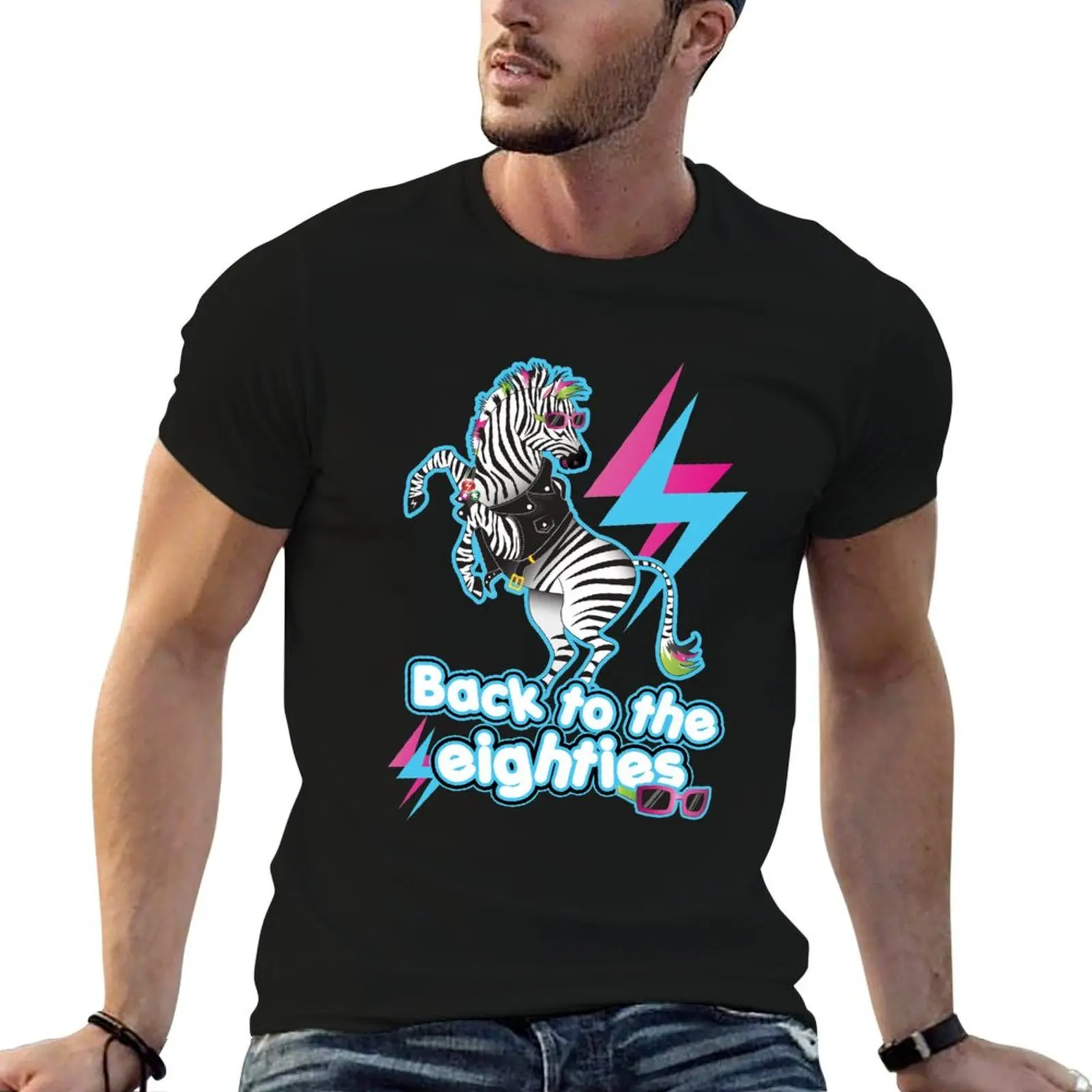 Punk Rock Zebra from the 80's - Generation X disco rock grunge period - Dancing animal T-Shirt Plus Size Gym Sports T-Shirt