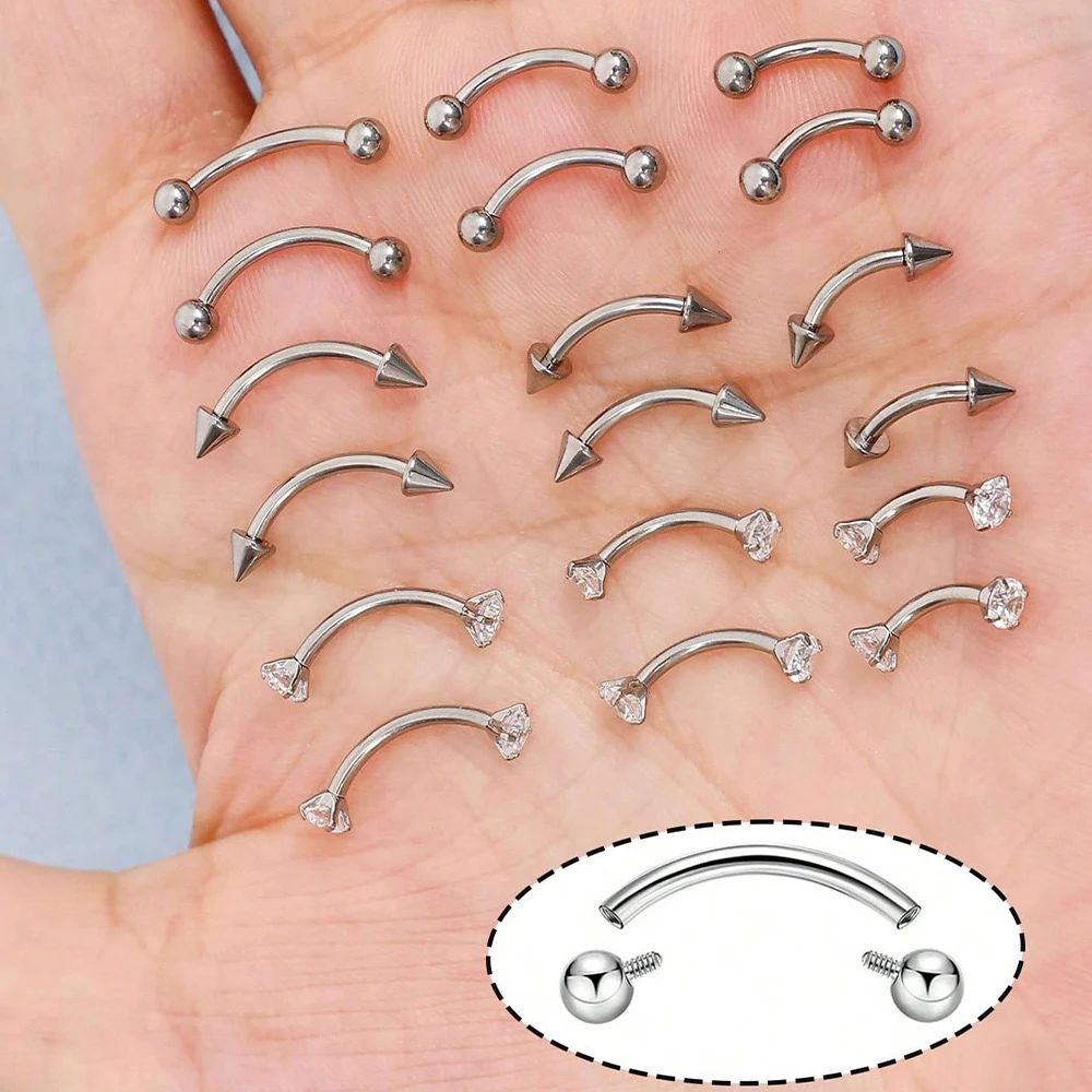 G 23チタン合金小弧形胸腹リング眉毛垂唇舌リングピアス穿孔 - Body Jewelry Vertical Labret のレビューと価格