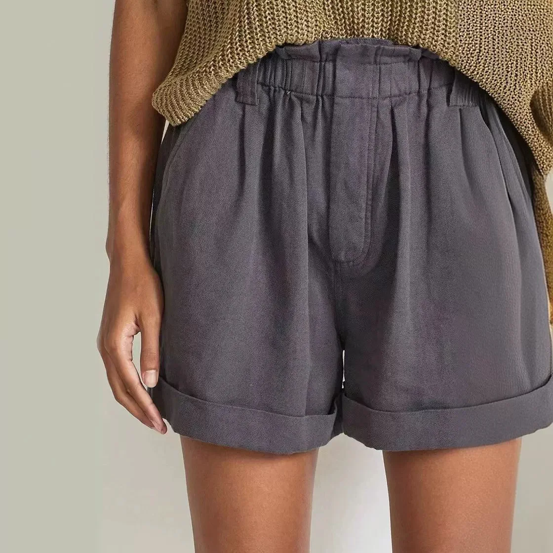 Summer Drunken Love · Cotton and Linen Bud Pants, Loose and Casual Wear Versatile Cotton and Linen Wide-brimmed Shorts Three Col