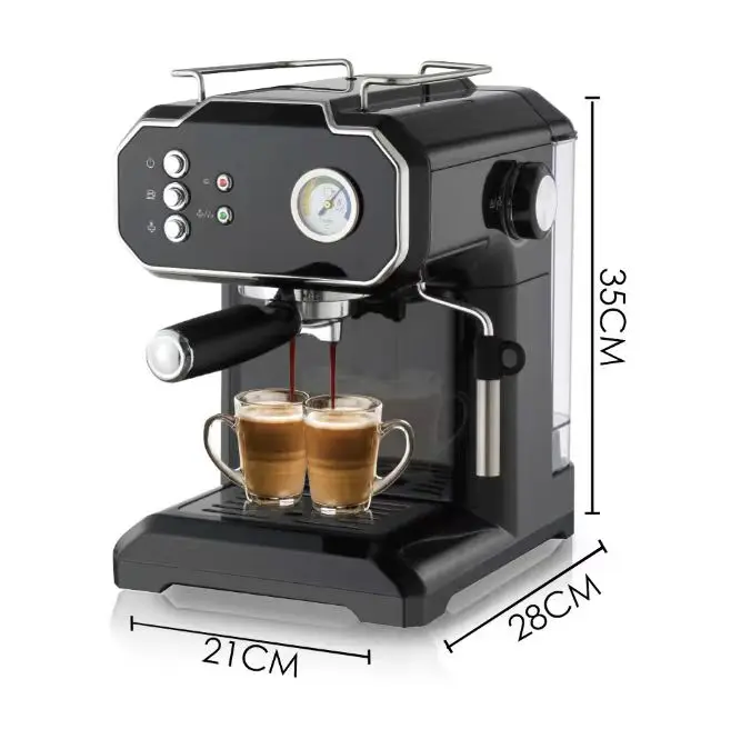 High Quality Electric Commercial Household Use Cappuccino Automatic Coffee Machine Lever Espresso Coffee Maker Grinder 19 Bars