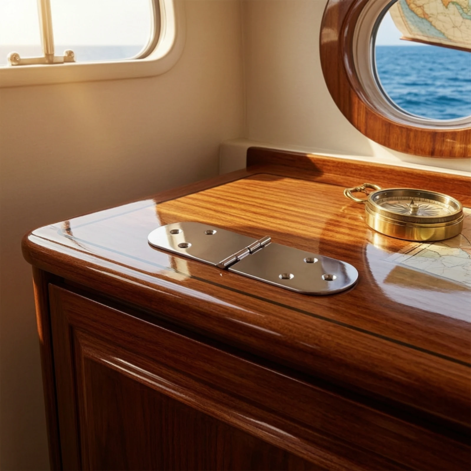 Oval Hinge Heavy-Duty Marine Hinge Hardware Flush Mount Smooth for Boat Owners, Boats, Yachts