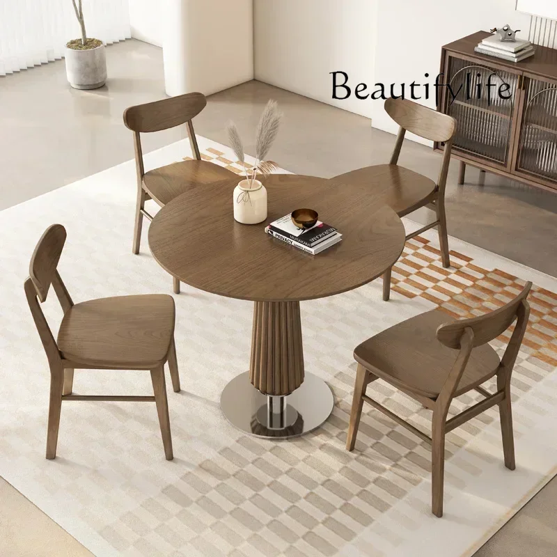 Tables de bar Ac Nordic Club en bois massif, négociables avec table et chaise, tables de bar simples, mobilier rond moderne pour balcon, Tisch FYBT