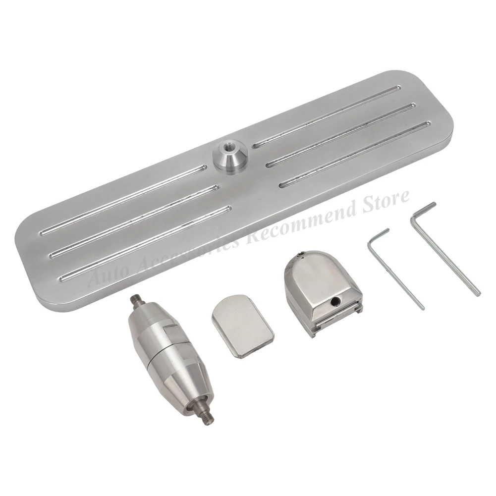 9,25 x 2,38 Zoll polierter Billet-Aluminium-Universal-Innenrückspiegel, kugelförmig gefräst – Detail 4