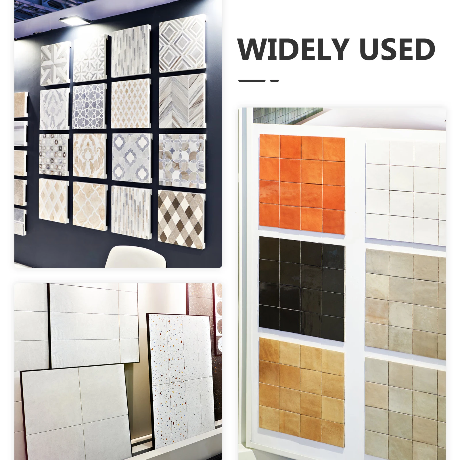 

6pcs Wall Brackets Stainless Steel Tile Hooks Heavy Duty Wall Mount Mirror Holders Floor Tiles Display Rack U Bracket