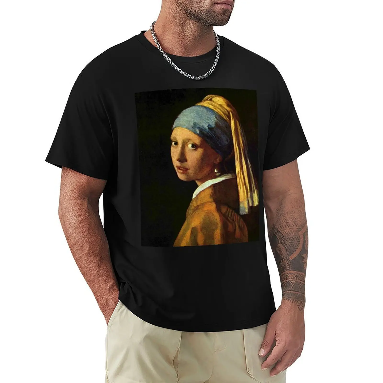 Girl with a Pearl Earring T-Shirt Sweat Absorbing Sports Tee Shirt