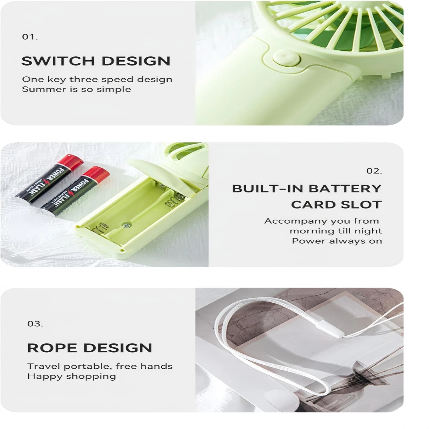 Вентилятор с питанием от батареи ААА. Небольшие портативные вентиляторы с батарейным питанием от 1 скоростей, 5 тихих персональных вентиляторов для кровати, кемпинга, улицы, Wi.