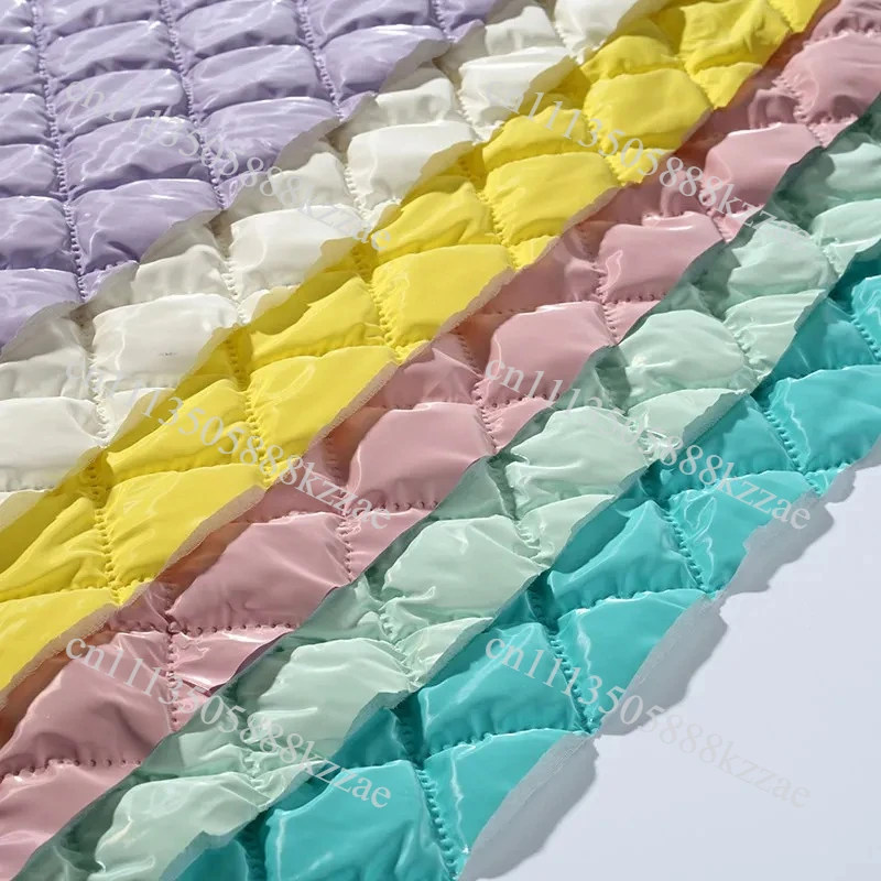 Waterproof Thicken PU Fabric Ultrasonic Embossing Fabric Cotton Composite Quilted Fabric for Diy Clothes Sofa Car Upholstery