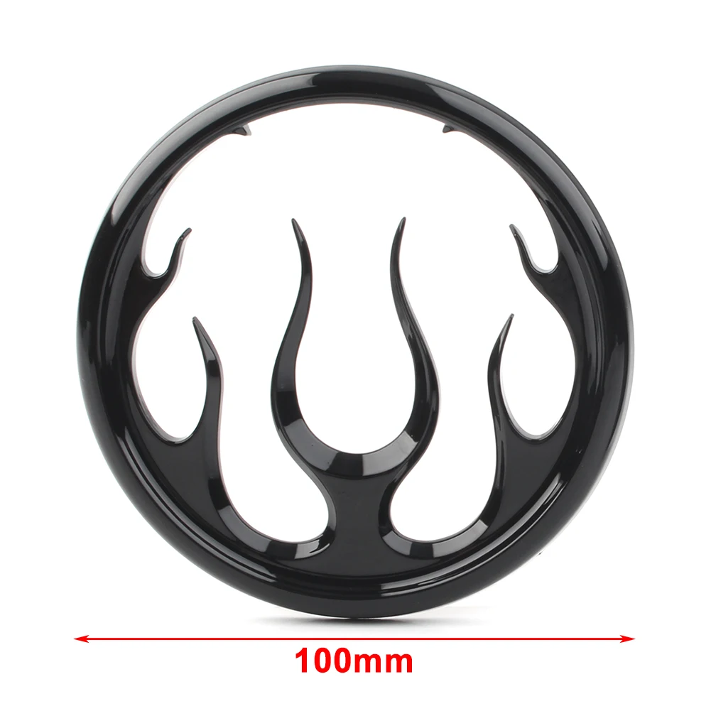 ABS Plastic Motorcycle Flame Speaker Grill Accent Trim Cover 1Pair for Harley Electra Street Glide Tri Black