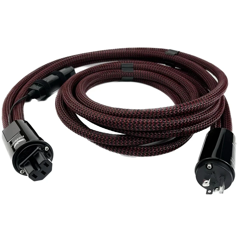 FireBird High Current HiFi Audio Power Cable Low-Z / Noise-Dissipation AC Power Cord US & EU Plug