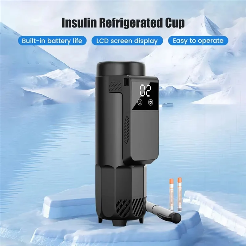 A84X-Medicine Beverage Refrigerator LCD Insulin Refrigerated Cup Portable Outdoor Cooler Flask Mini Vacuum Drug Cooler Fridge