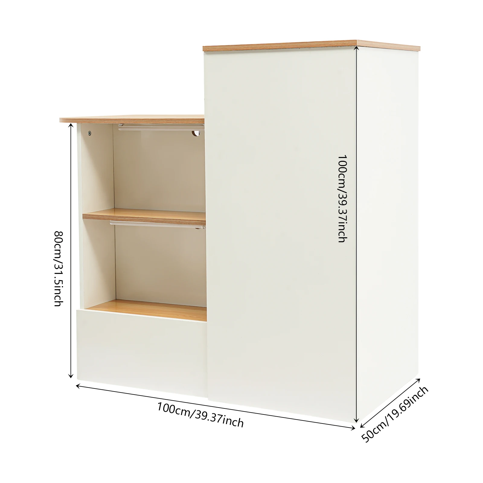 39.37 * 19.69 * 39.37 بوصة مكتب استقبال لوح الكثافة، طاولة استقبال تجارية حديثة قائمة على الأرض للمطاعم، إلخ