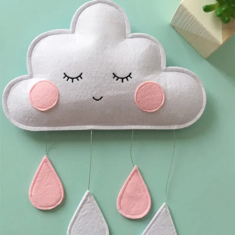 Nordic Style Children Tent Hanging Decoration Cloud Raindrop Pendant Girl Room Decor Nursery Baby Tent Ornament Photography Prop