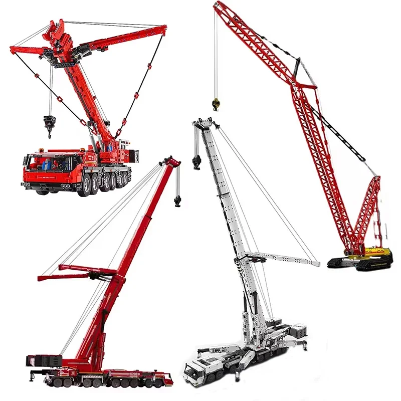 W magazynie Forma King Technic 17007 17008 APP Lieboherr LTM 11200 Crane Baufahrzeuge 17023 RC Crawler Crane Truck Building Blocks