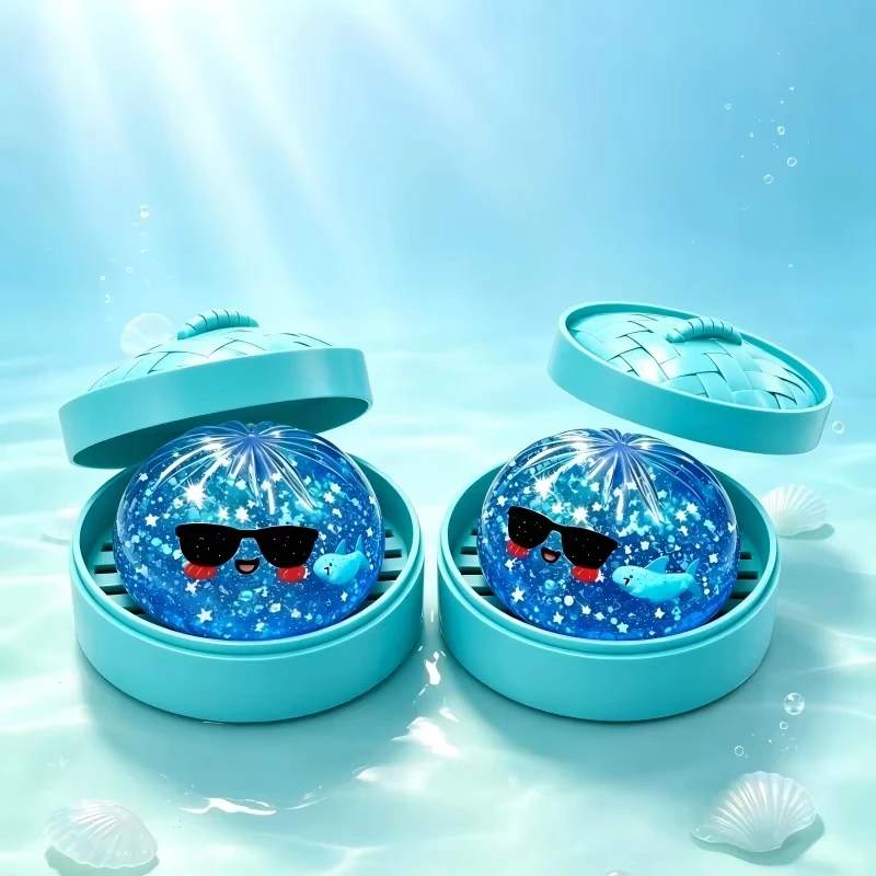 NEW! Big Ocean Shark Glitter Star Pectin Dumpling Squeeze Stress Relief Fidget Stress Relief Decompress Slow for Gift Антистрес