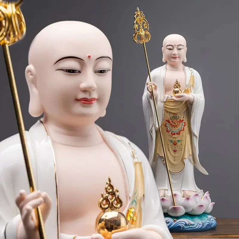 Ceramic gezang god household Buddha statue offering living room ornament