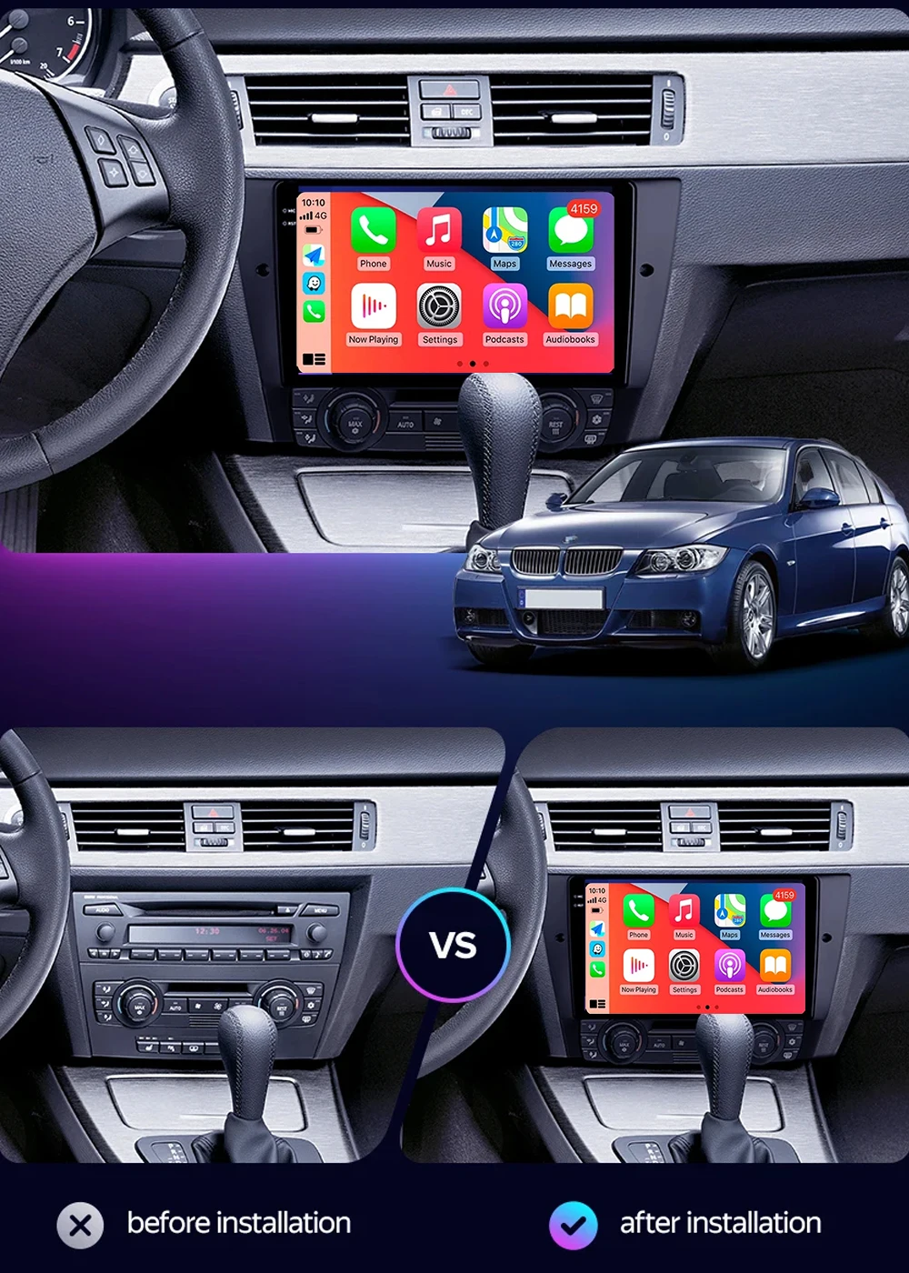 Android 16 2K For BMW 3-Series E90 E91 E92 E93 2005 - 2014 Car Radio Multimedia Video Player Navigation stereo GPS No 2din 2 din