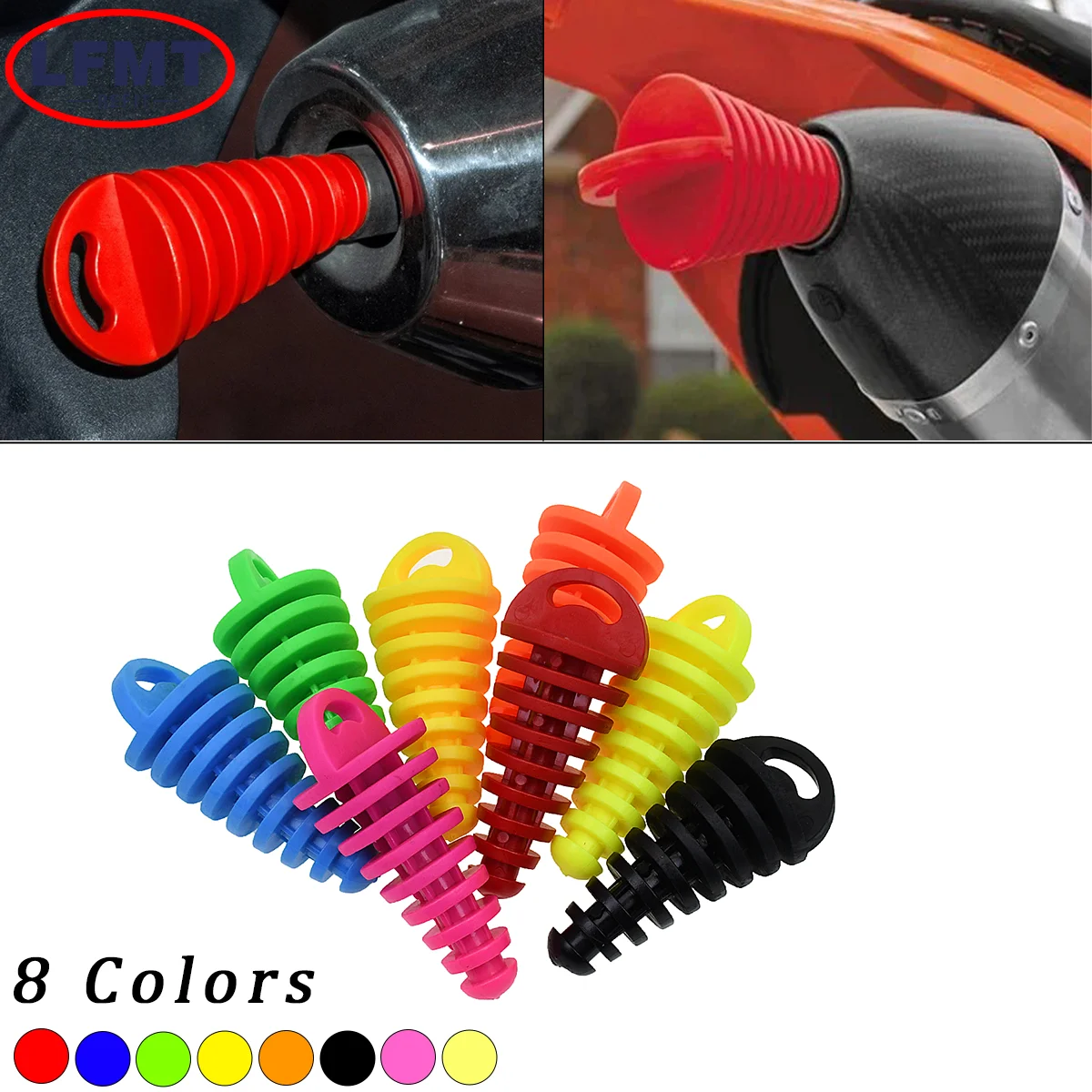 Motorcycle ATV Exhaust Pipe Plug Tailpipe PVC Air Bleeder Plug Wash Plug Pipe Protector For KTM Yamaha Honda Kawasaki Suzuki etc