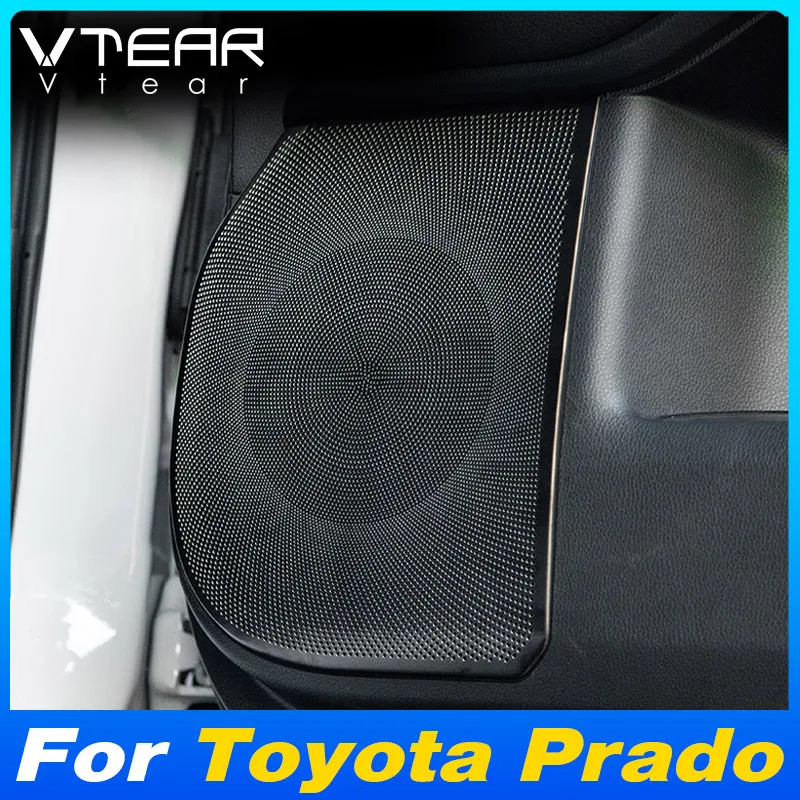 

Декоративные накладки Vtear из нержавеющей стали на динамики дверей автомобиля, защита от пыли, аксессуары для интерьера для Toyota Prado LC250 2024-2025