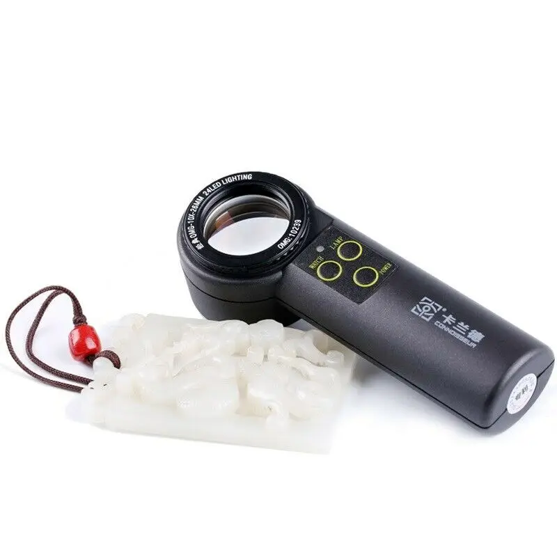 Imagem -03 - Antigo Jóias Diamante Identificação Lupa 10x com Luz Luxo Handheld Jóia Lupa Turquesa Omg10x 20x