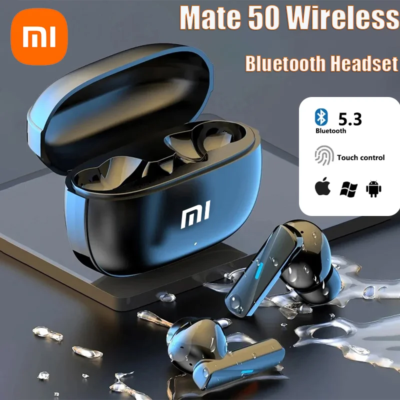 Xiaomi Mate 50 Original Earphone Bluetooth Headset HiFi Wireless Headphone Mic Noise Reduction Earbuds Waterproof Game Motion