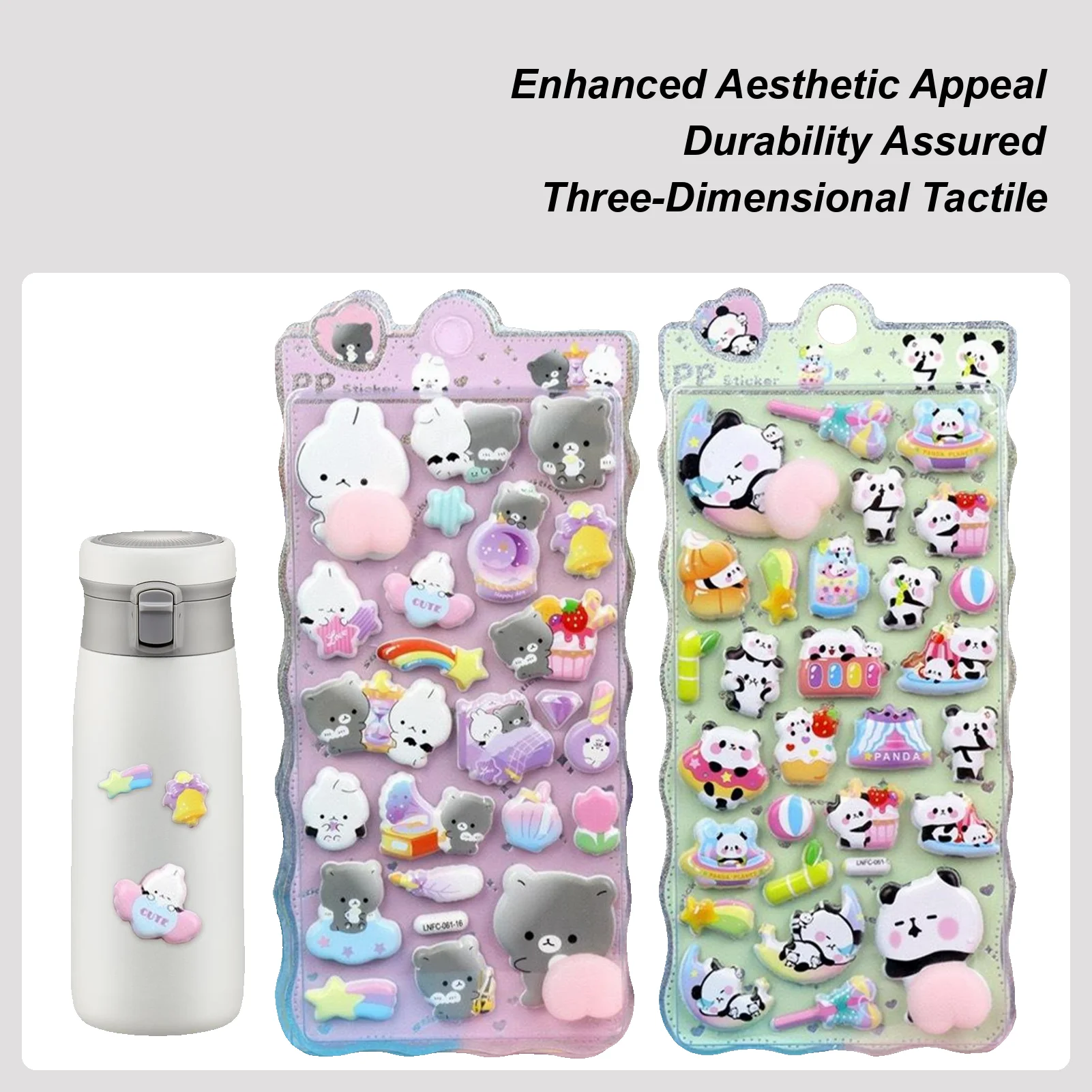 ملصقات ثلاثية الأبعاد ملصقات زخرفية على شكل حيوانات جمالية مكونة من ورقتين شارات زخرفية لسكرابوكينغ جراب هاتف دفتر الكمبيوتر المحمول الحرفية #1