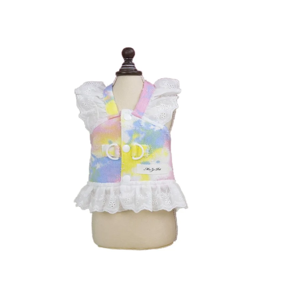 

Comfortable Cute Dog Vest Harness Breathable Thin Design Pet Lace Sleeve Dress Soft Pet Skirt Autumn