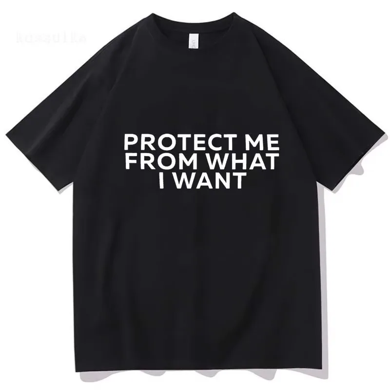 Rosalia Berghain Letters Tshirts Rosalía Protect Me From What I Want Tee Cotton Print Women Men T-shirt Summer Top Y2K Fashion