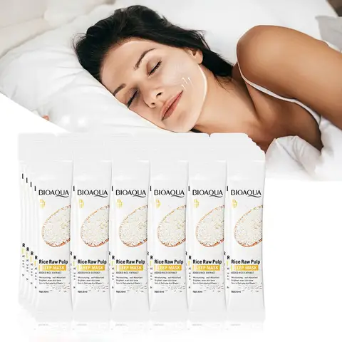 30 pz BIOAQUA Polpa Cruda di Riso Maschere Per Il Viso Per Dormire Sbiancamento Maschera Per Il Viso Anti Rughe Anti-età Idratante Maschere Per Il Viso Al Collagene