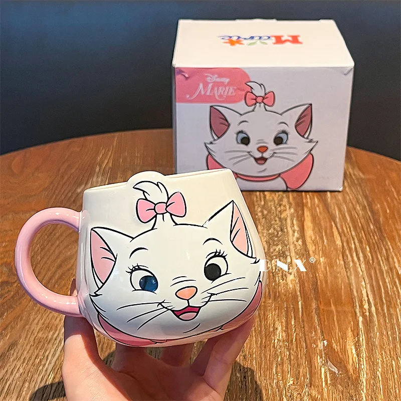 Disney Marie Cat Cute Cartoon The Aristocats Mug Kawaii Ceramic Milk Cup Lovely Periphery 530ML High-Capacity Home Decor GIfts