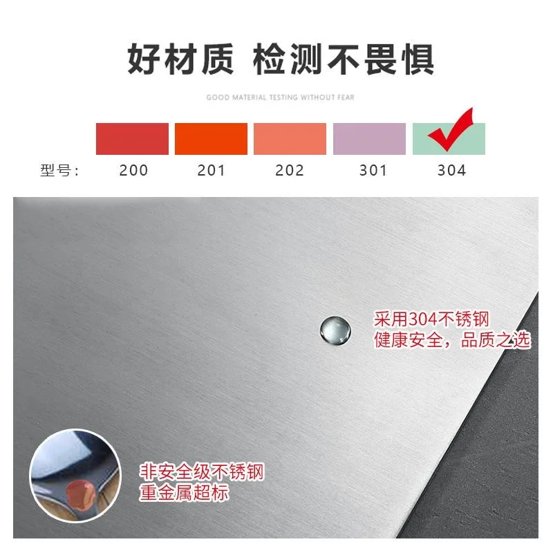 304 Stainless Steel Cutting Board Food Grade Antibacterial Mold Proof Thick Kitchen Chopping Board For Dough Kneading