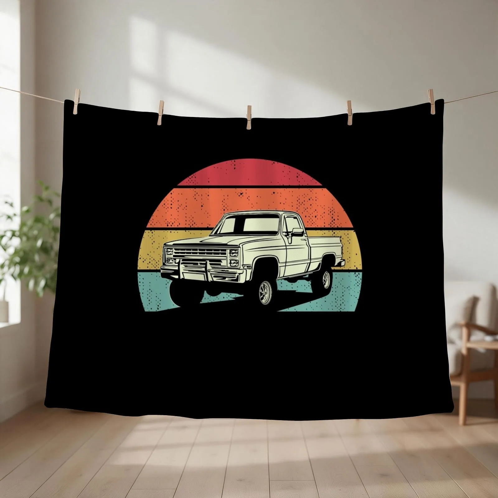 Vintage Squarebody Truck Classic Square Body Pickup Throw Blanket Bed Tourist Warm Soft Blankets