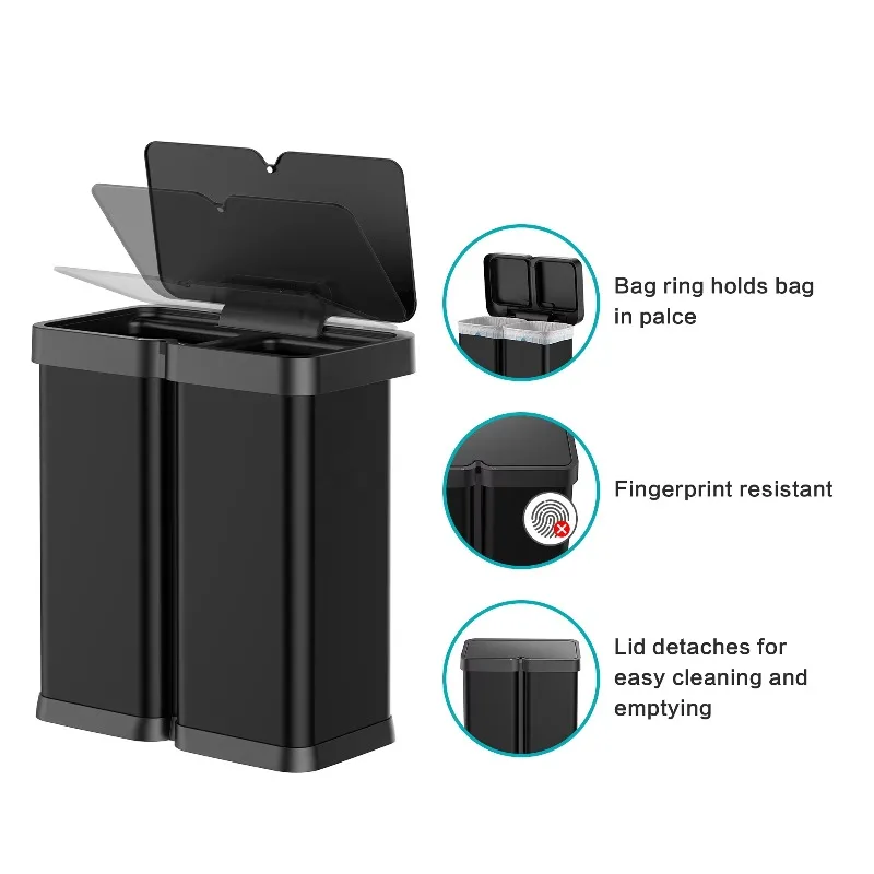 Innovative Modern 30+30 Litre Motion Sensor Trash Can Kitchen Waste Bin