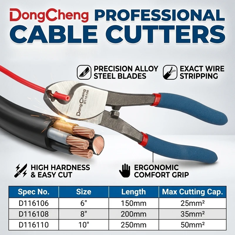 

6/8/10 Inch Heavy Duty Alloy Steel Cable Cutter Forged Heat Treated Dual-Color Handle for Copper Aluminum Cable Cutting