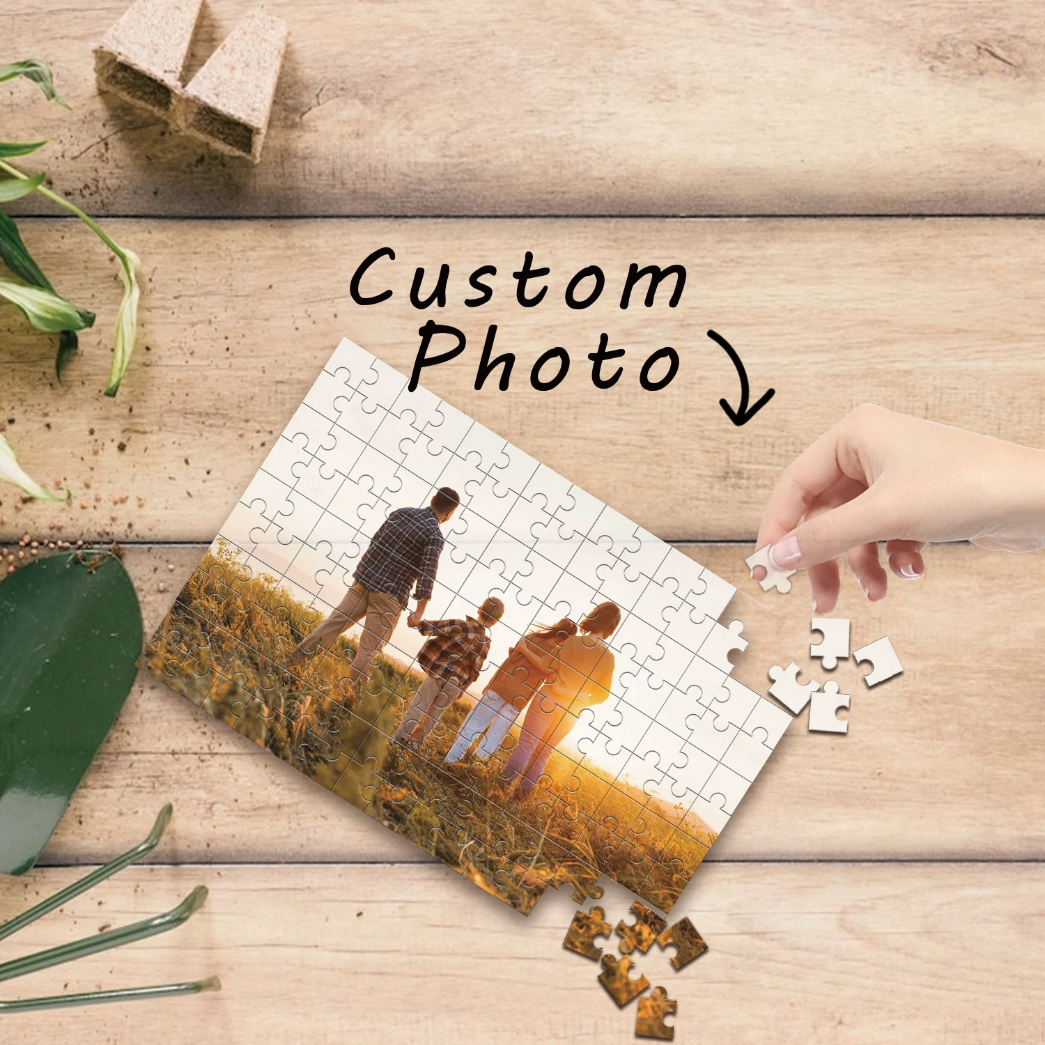 35/150/300/500/1000pcs nice family Custom Photo Jigsaw puzzle Custom DIY Personalised Photo Portrait Puzzles Custom Puzzles