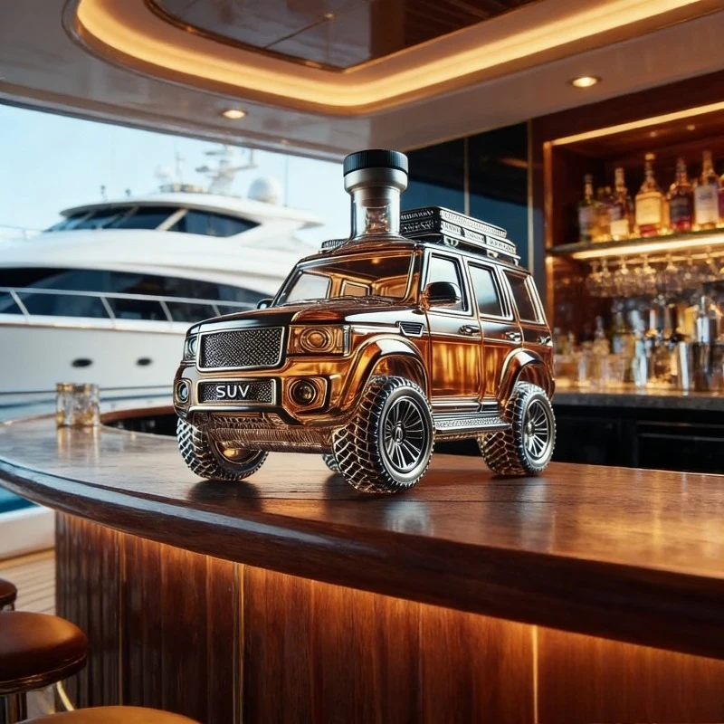 

350ML-Bottle of Jeep Whiskey; Car Glass Bottle, Funny Car Whiskey Bottle, Home Bar Decoration