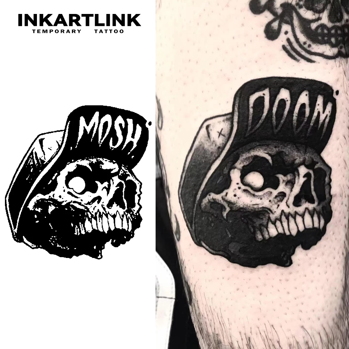 

Временная татуировка на голову скелета, водонепроницаемая волшебная татуировка, поддельная татуировка длится до 15 дней, полуперманентная татуировка