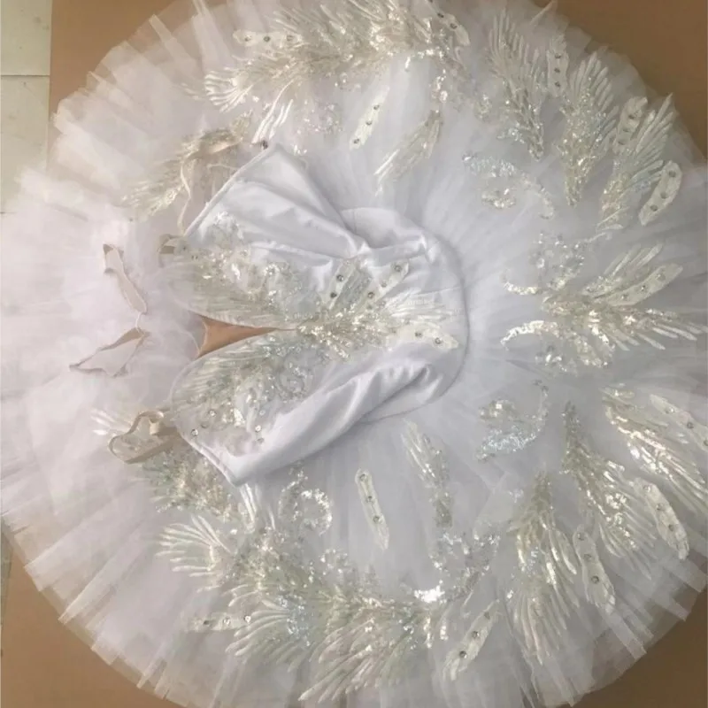 Professional High Quality Custom Adult Women White Swan Lake Ballet Tutu Dress