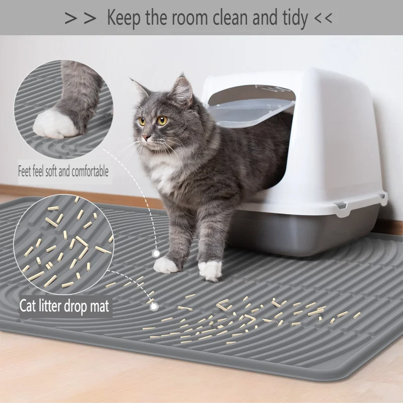 

Dropshipping Pet Mat Silicone Cat Litter Pad Cat Scratch Pad Leak-Proof Cat Litter Mat Easy-Clean Pet Waterproof Mat