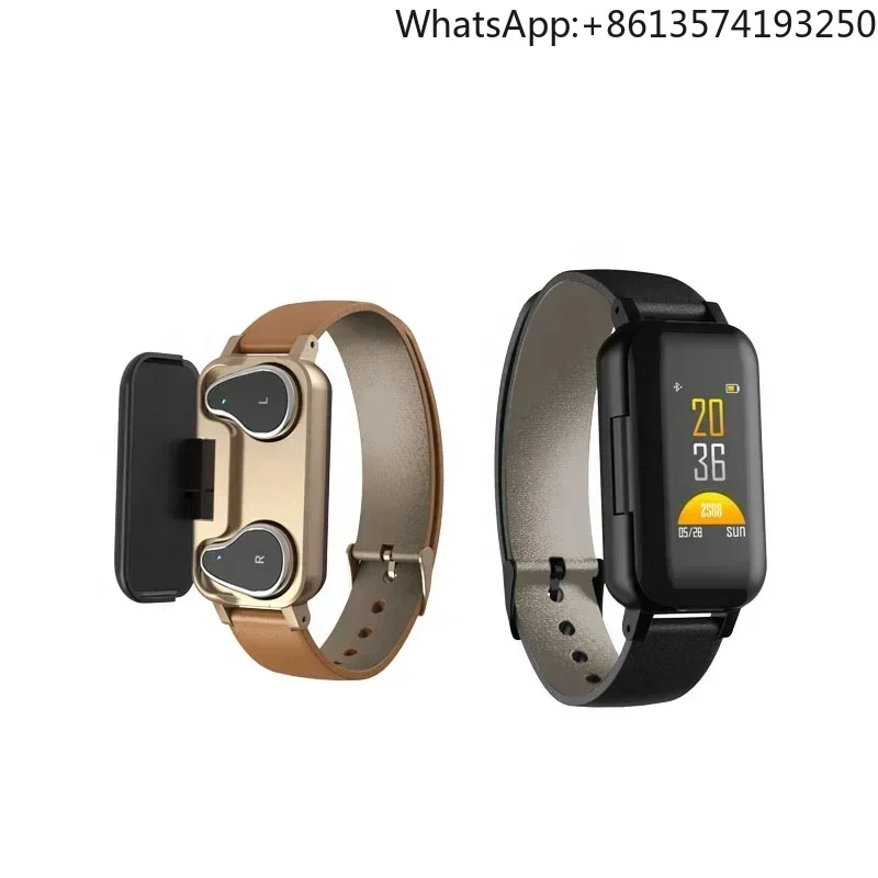 Auricular t89 tws en pulsera inteligente talkband, auriculares inalámbricos bt y auriculares de pulsera inteligentes