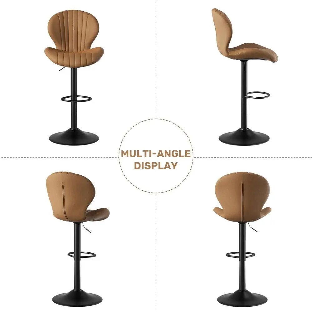 Swivel Bar Stools Set of 2, High Backrest Counter Height Chairs, Padded Seats, Easy Assembly for Kitchen Island or Dining Room ( - view 6