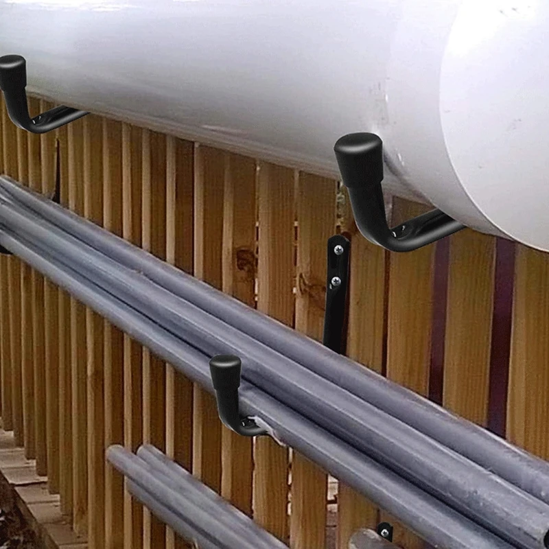 خطافات دراجة مثبتة على الحائط عالية السعة مكونة من 6 عبوات من الصلب المتين لتخزين أدوات الحدائق الثقيلة والدراجات A2BB