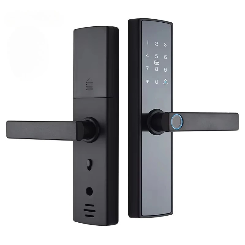 Fechadura inteligente com impressão digital, segurança doméstica, fechadura inteligente com senha de aplicativo wi-fi, desbloqueio rfid, hotéis eletrônicos