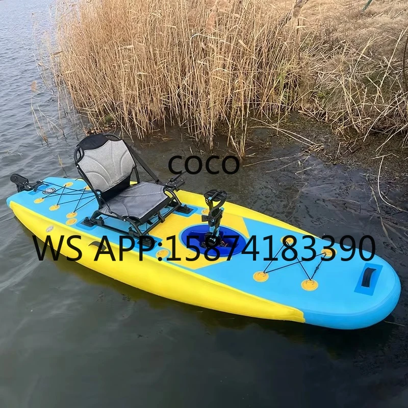 1 Person Inflatable Pedal Kayak, SUP Fishing & Rowing Dual-Function Boat for Outdoor Water Sports